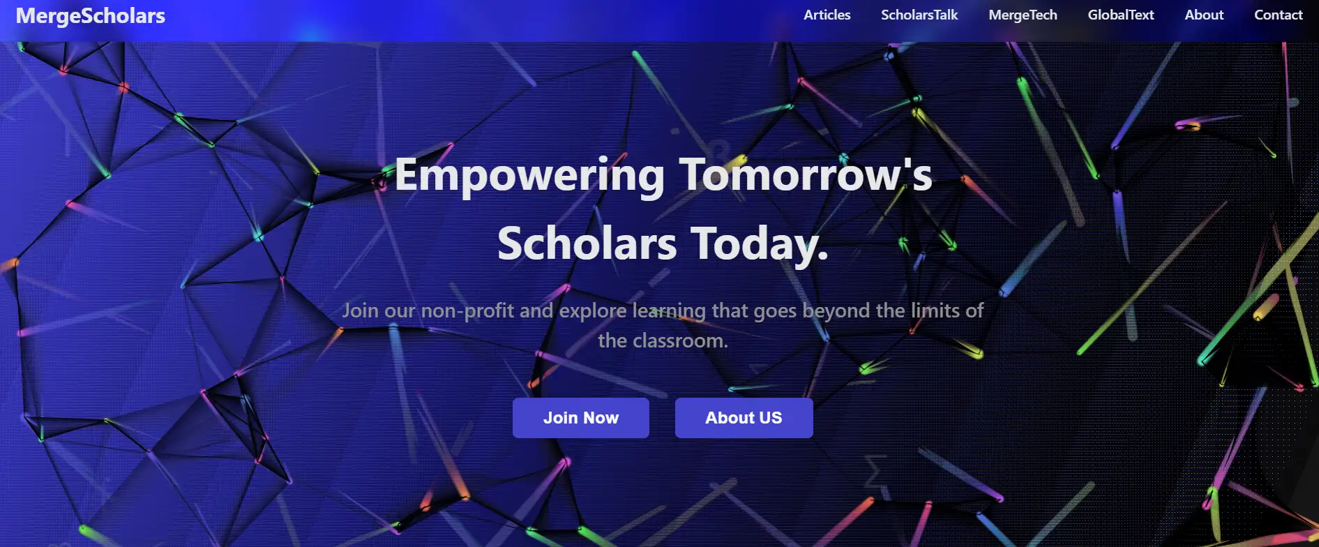 MergeScholars Homepage image